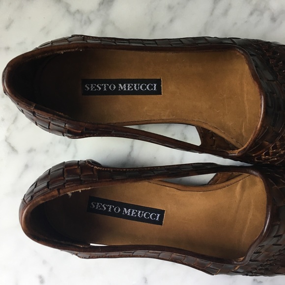 SOLD :: Vintage 80s Woven Open Side Flats - Picture 6 of 8